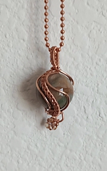 spherical pendant 4 - Indian agate with Czech crystal dangle